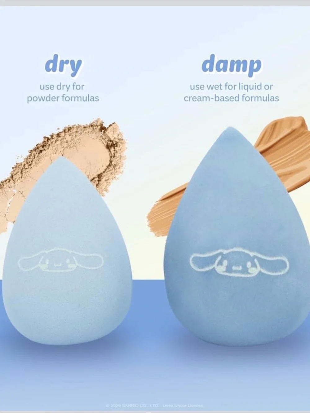 Sanrio Cinnamoroll Light Blue Makeup Sponge Duo